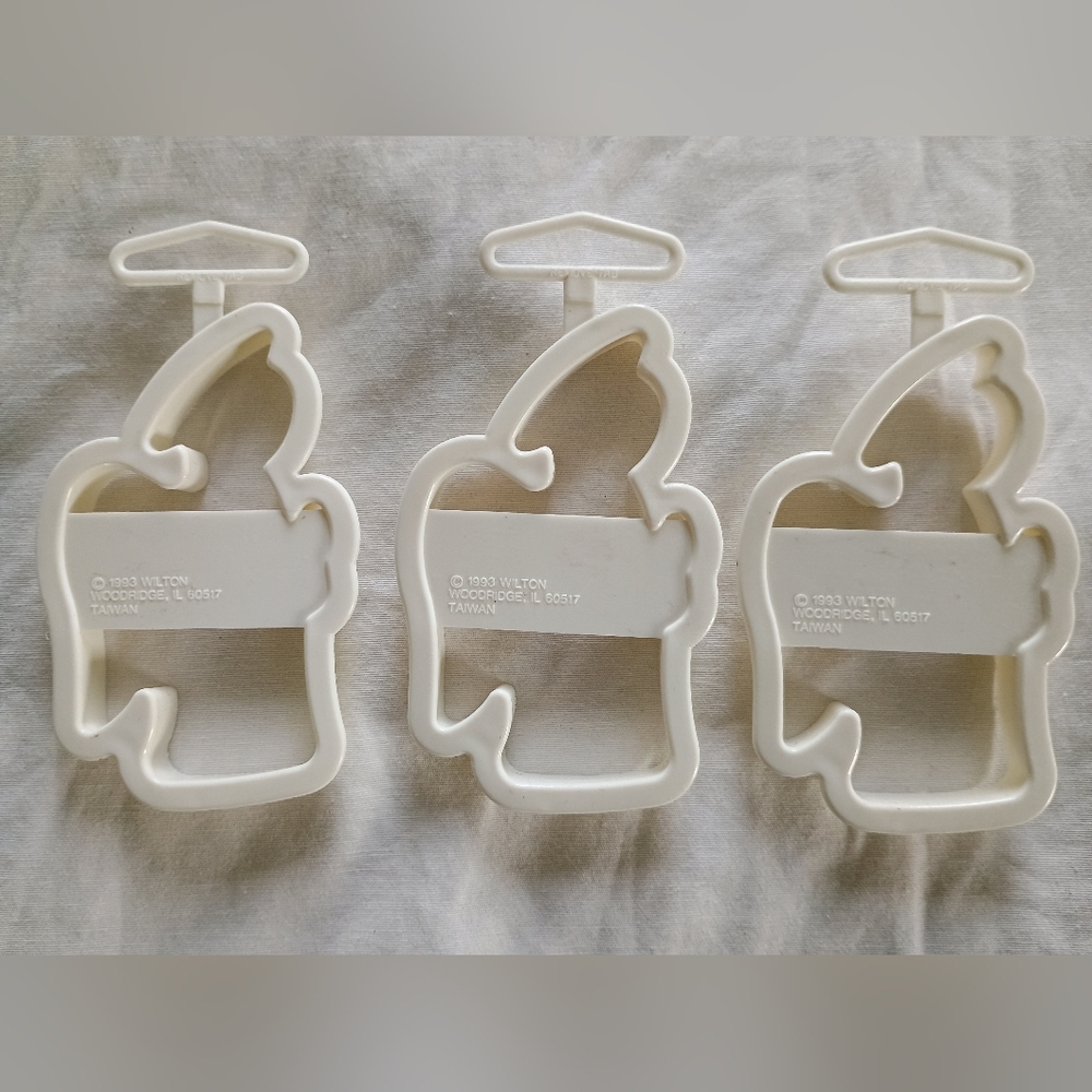 Vtg 90s Wilton Angel Cookie Cutters Three Piece Plastic Set